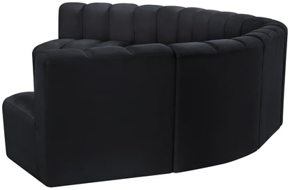 Zara Black Velvet Modular Sofa S7B