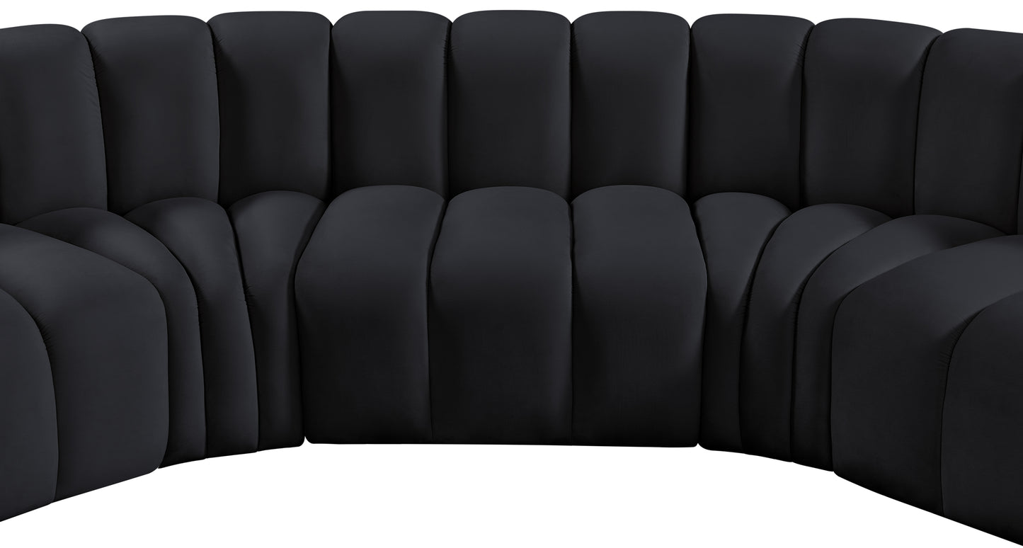 zara black velvet modular sofa s7c