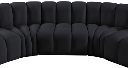 Zara Black Velvet Modular Sofa S7C