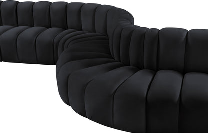 Zara Black Velvet Modular Sofa S7C