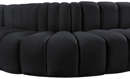 Zara Black Velvet Modular Sofa S7C