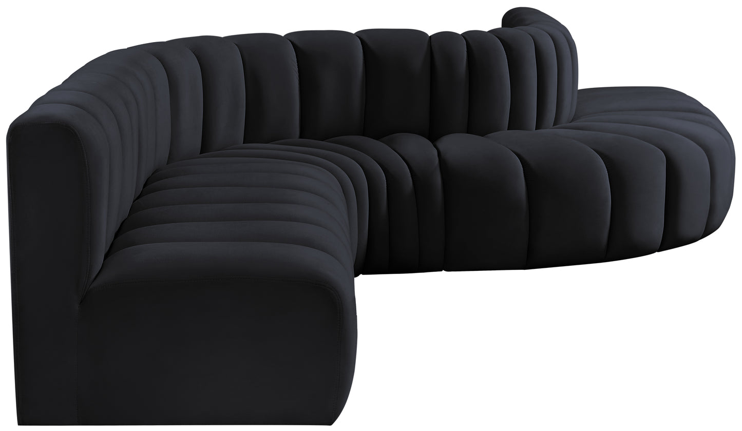 zara black velvet modular sofa s7c