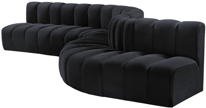 Zara Black Velvet Modular Sofa S7C