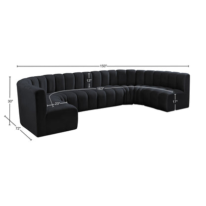 Zara Black Velvet Modular Sofa S8A