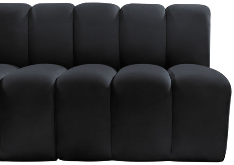 Briar Black 150 Velvet Upholstered Modular Sectional, 8-Piece