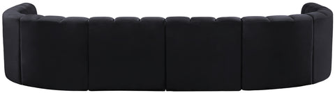Briar Black 150 Velvet Upholstered Modular Sectional, 8-Piece