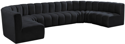 Zara Black Velvet Modular Sofa S8A