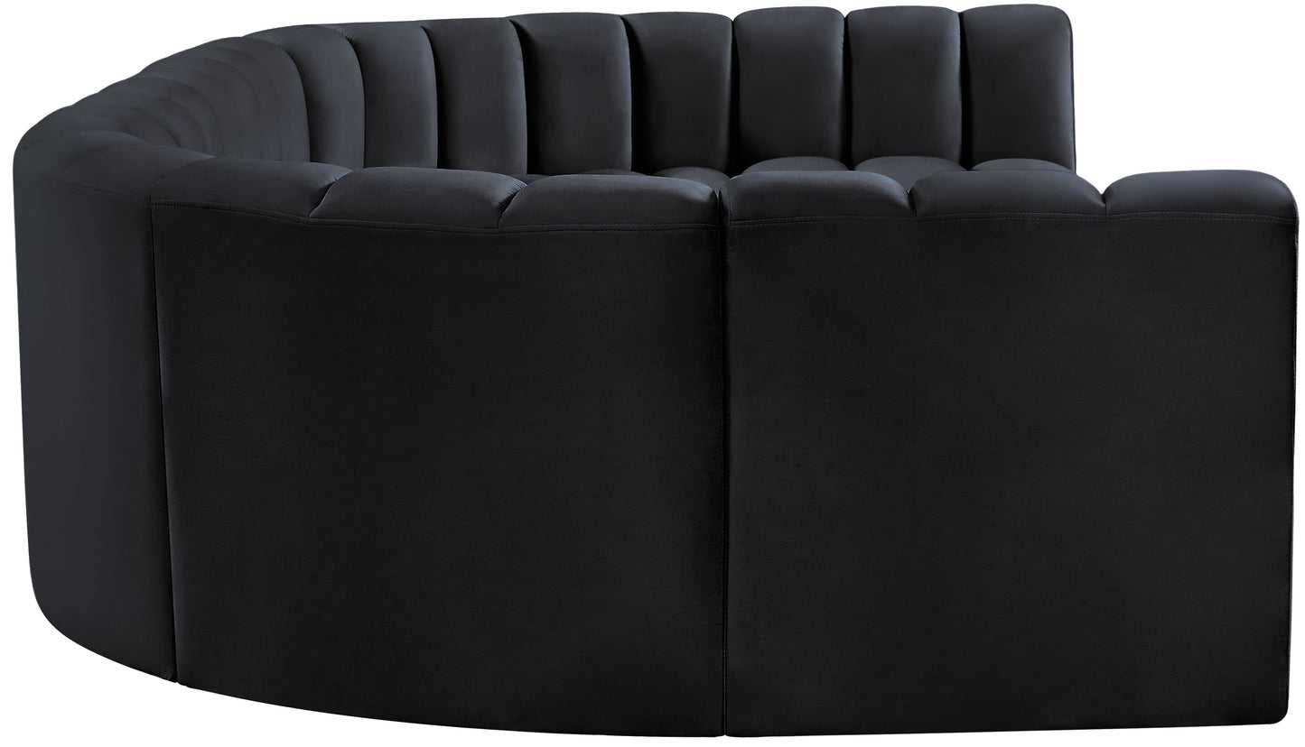 zara black velvet modular sofa s8a