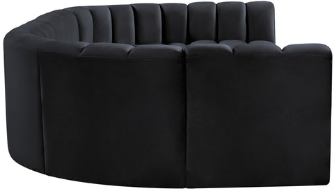 Briar Black 150 Velvet Upholstered Modular Sectional, 8-Piece