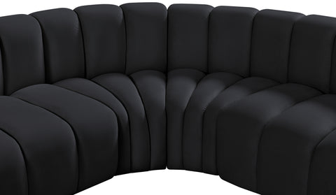 Briar Black 150 Velvet Upholstered Modular Sectional, 8-Piece