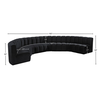 Zara Black Velvet Modular Sofa S8B