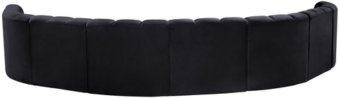 Briar Black 162 Velvet Upholstered Modular Sectional, 8-Piece