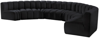 Zara Black Velvet Modular Sofa S8B