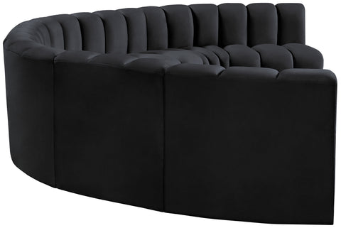 Briar Black 162 Velvet Upholstered Modular Sectional, 8-Piece