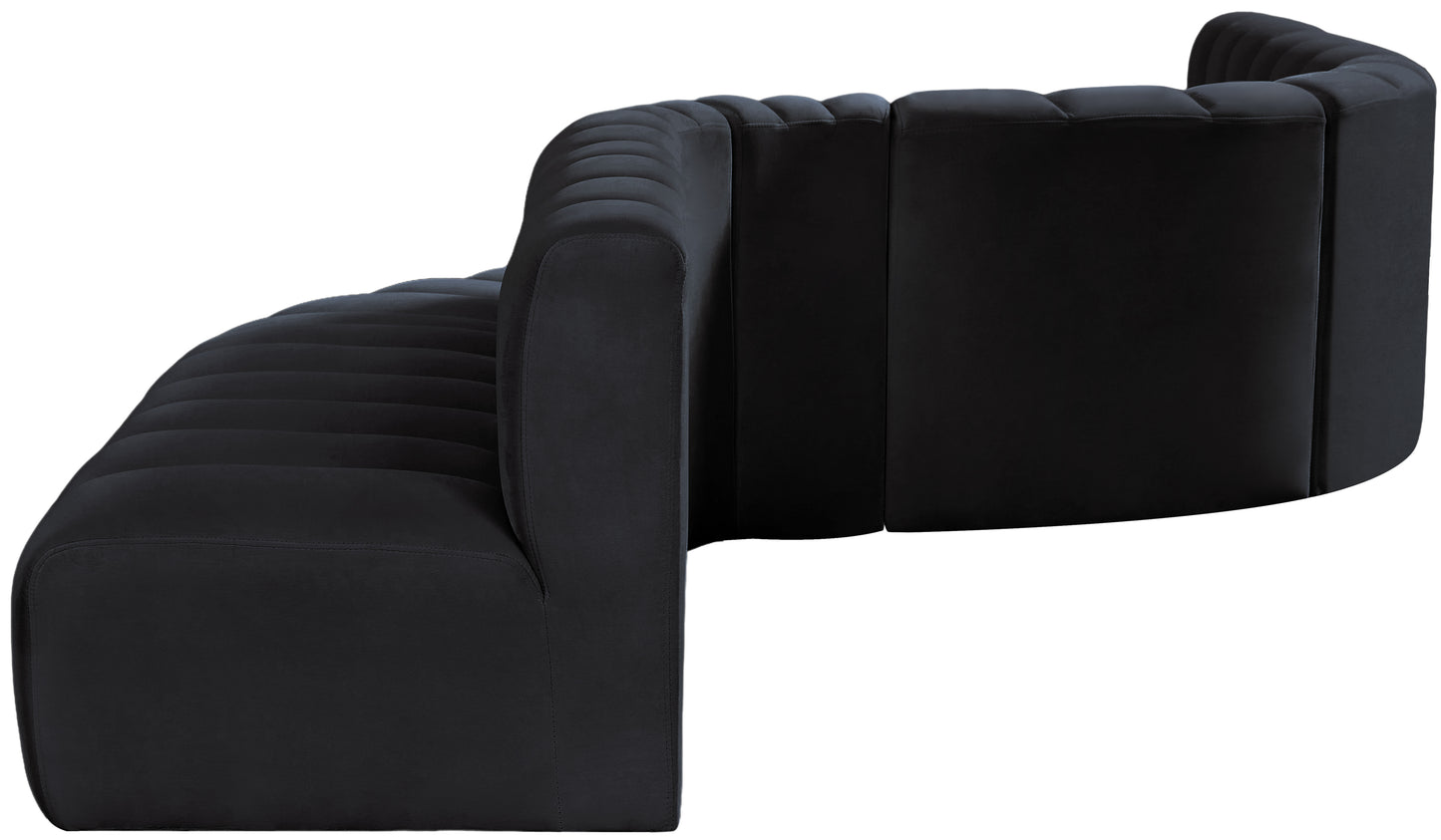 zara black velvet modular sofa s8c