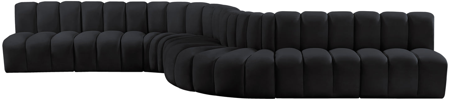 zara black velvet modular sofa s8c