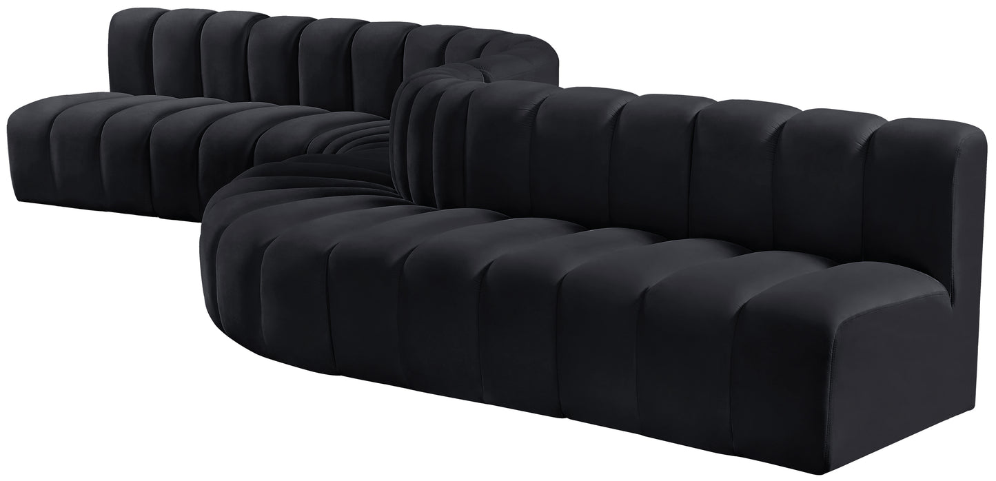 zara black velvet modular sofa s8c