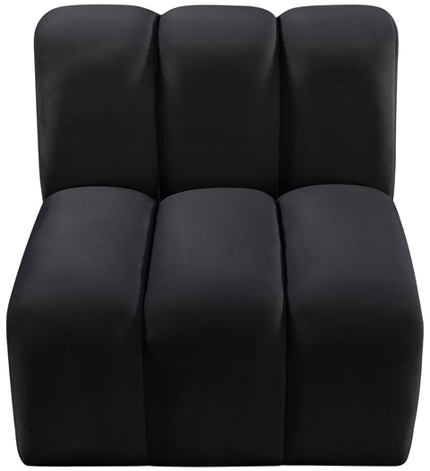 Briar Black Velvet Upholstered Modular Straight Chair, 1 Piece