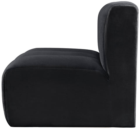 Briar Black Velvet Upholstered Modular Straight Chair, 1 Piece