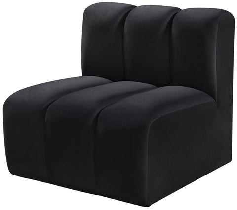Briar Black Velvet Upholstered Modular Straight Chair, 1 Piece