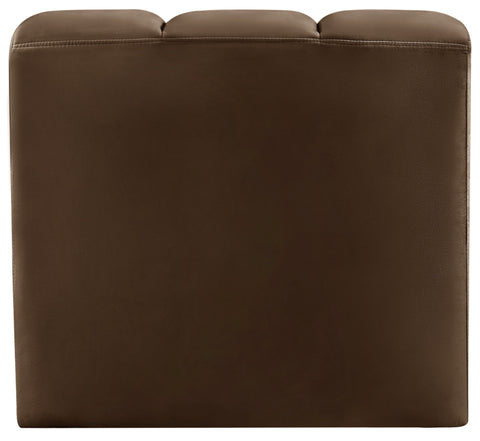 Briar Brown Velvet Upholstered Modular Curved Corner Chair, 1 Piece