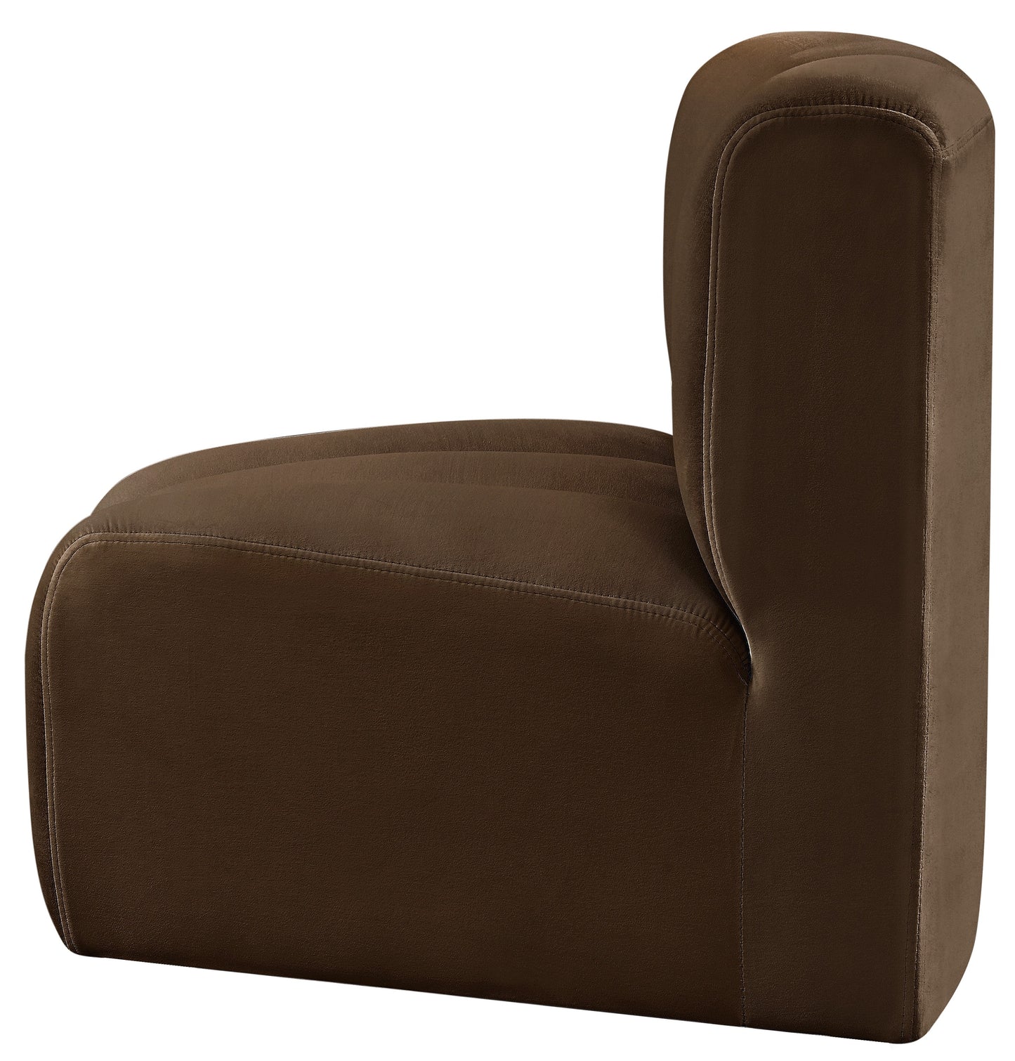 zara brown velvet curved corner cc