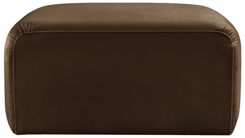 Briar Brown Velvet Upholstered Modular Ottoman, 1 Piece