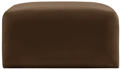 Briar Brown Velvet Upholstered Modular Ottoman, 1 Piece