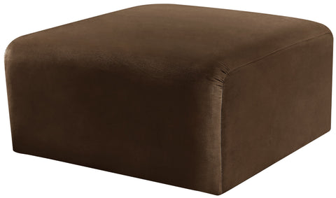 Briar Brown Velvet Upholstered Modular Ottoman, 1 Piece