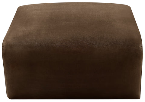 Briar Brown Velvet Upholstered Modular Ottoman, 1 Piece