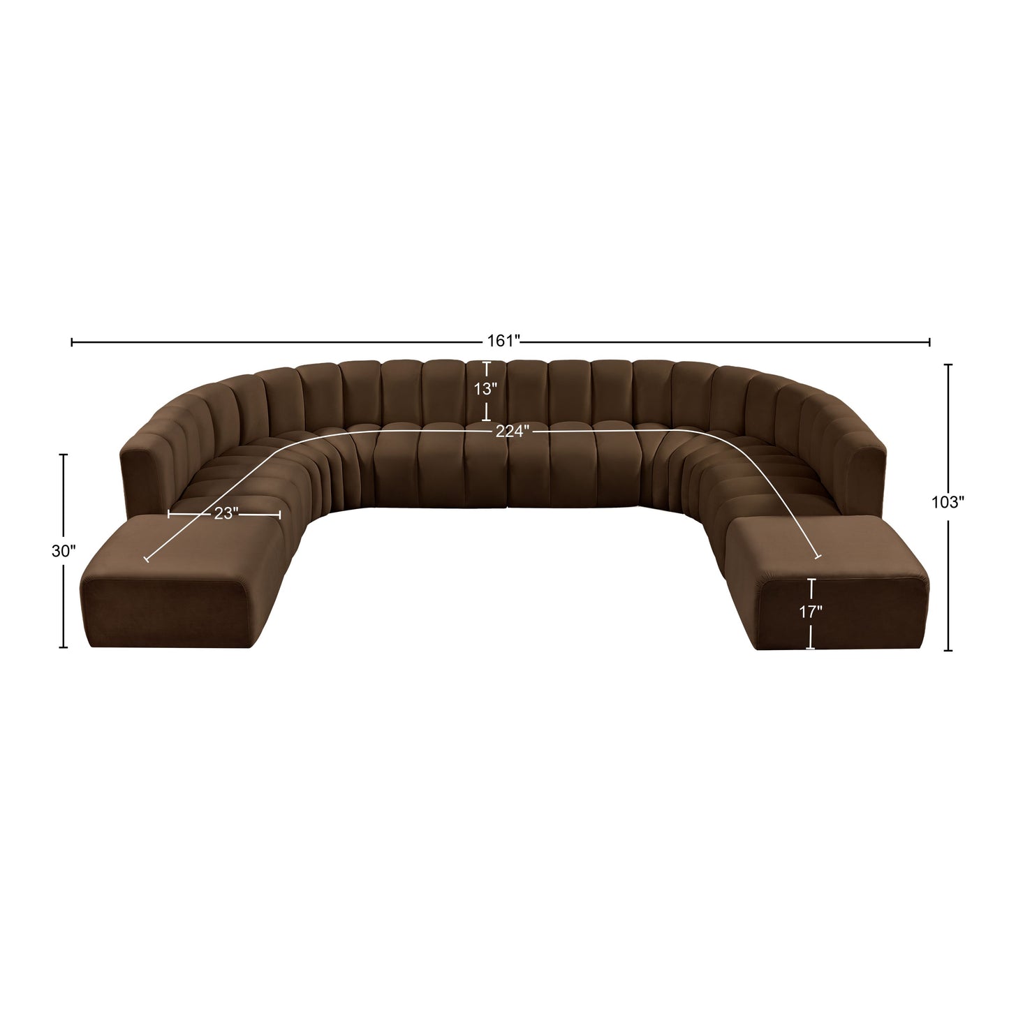 zara brown velvet modular sofa s10a