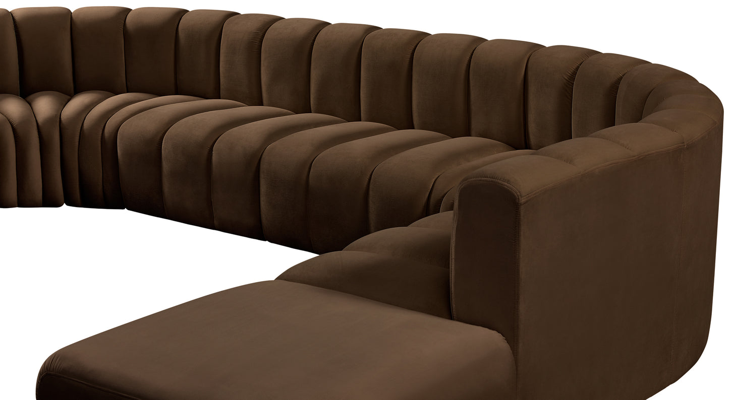 zara brown velvet modular sofa s10a