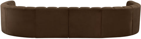 Briar Brown 161 Velvet Upholstered Modular Sectional, 10-Piece