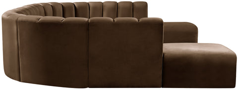 Briar Brown 161 Velvet Upholstered Modular Sectional, 10-Piece