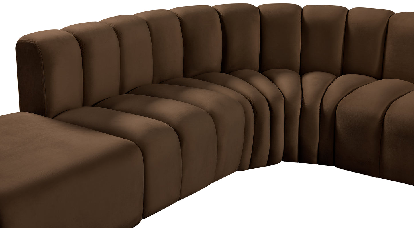 zara brown velvet modular sofa s10a