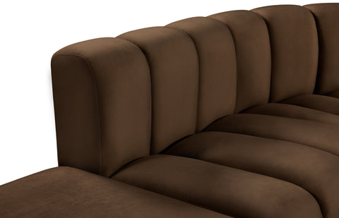 Briar Brown 161 Velvet Upholstered Modular Sectional, 10-Piece