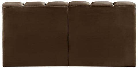 Briar Brown 60 Velvet Upholstered Modular Sectional , 2-Piece (Style 1)