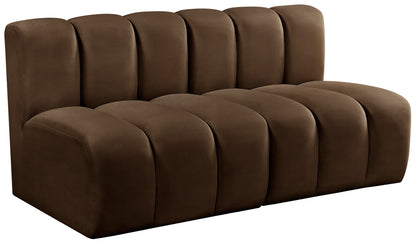 Zara Brown Velvet Modular Sofa S2A