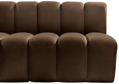 Briar Brown 60 Velvet Upholstered Modular Sectional , 2-Piece (Style 1)