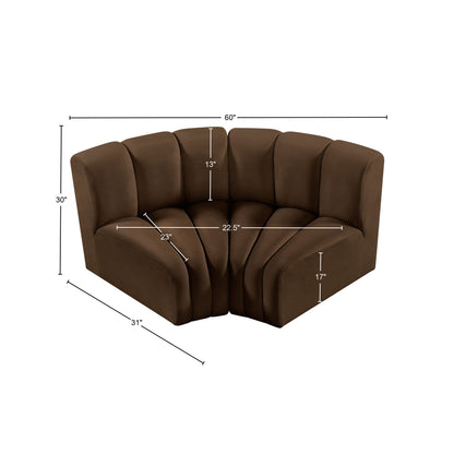 Zara Brown Velvet Modular Sofa S2B