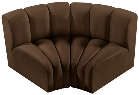 Briar Brown 60 Velvet Upholstered Modular Sectional , 2-Piece (Style 2)