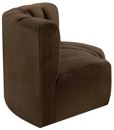 Briar Brown 60 Velvet Upholstered Modular Sectional , 2-Piece (Style 2)