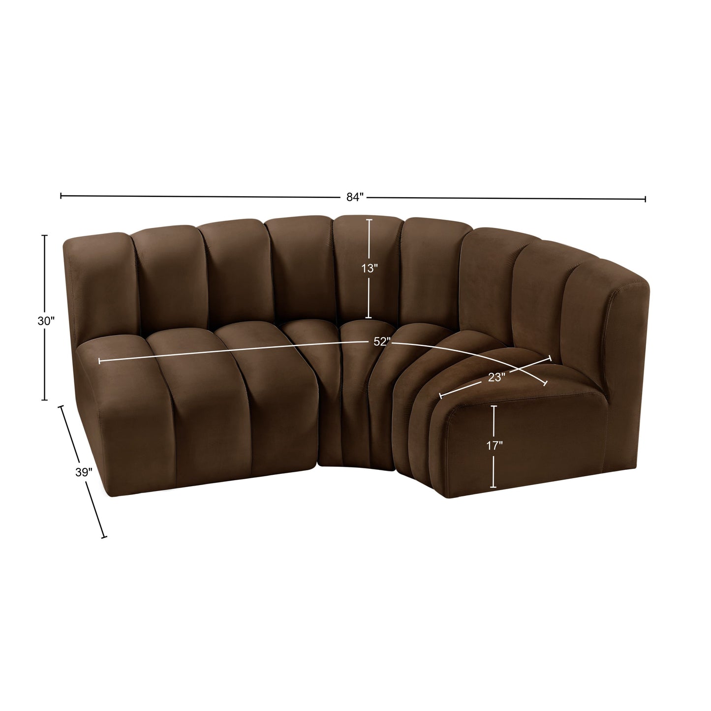 zara brown velvet modular sofa s3a