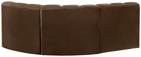 Briar Brown 84 Velvet Upholstered Modular Sectional, 3-Piece