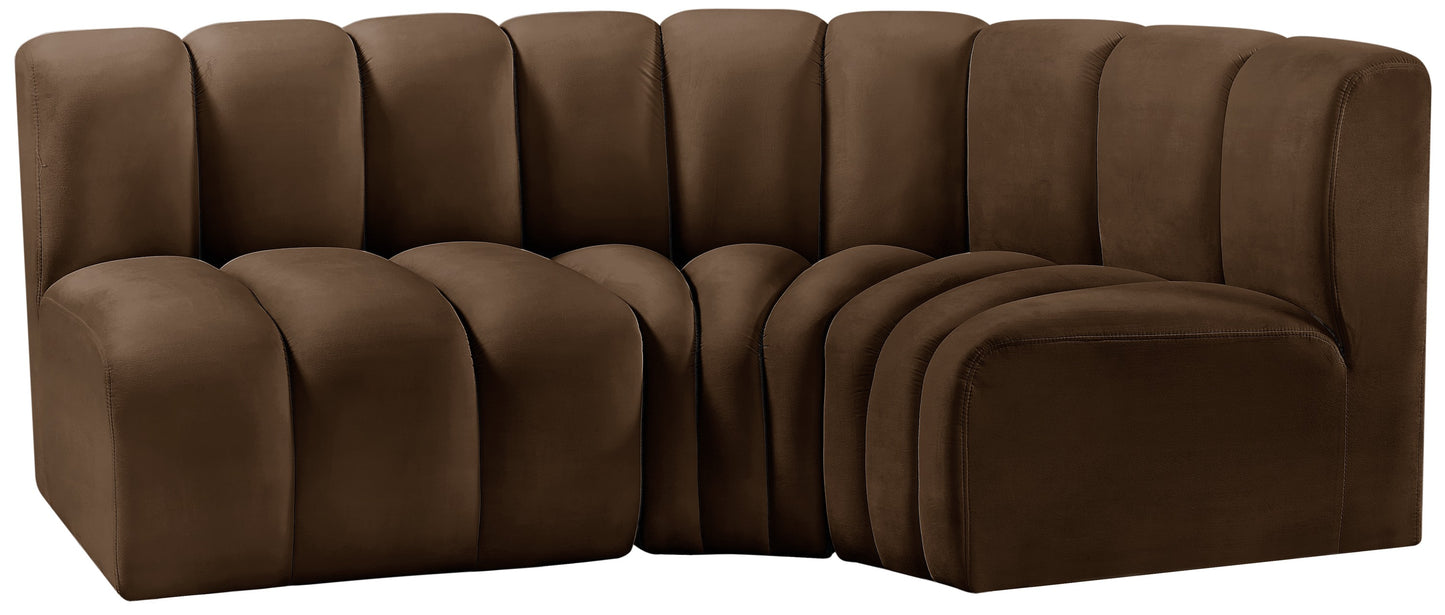 zara brown velvet modular sofa s3a