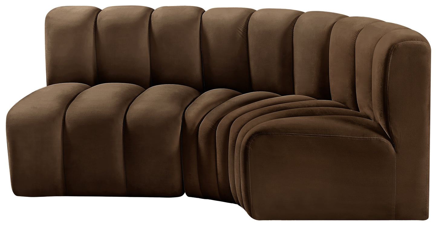 zara brown velvet modular sofa s3a