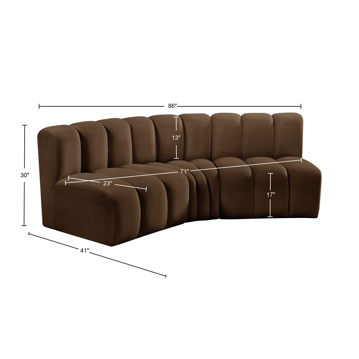 zara brown velvet modular sofa s3b