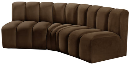 Zara Brown Velvet Modular Sofa S3B