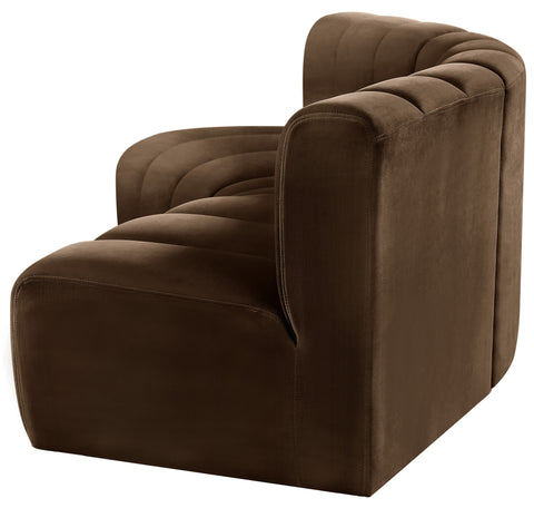 Briar Brown 86 Velvet Upholstered Modular Sectional, 3-Piece