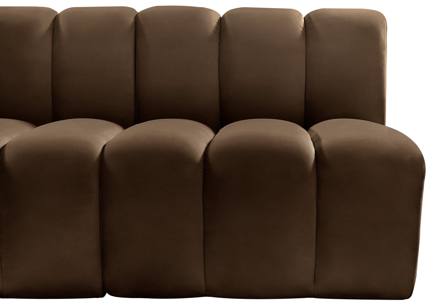 zara brown velvet modular sofa s3b